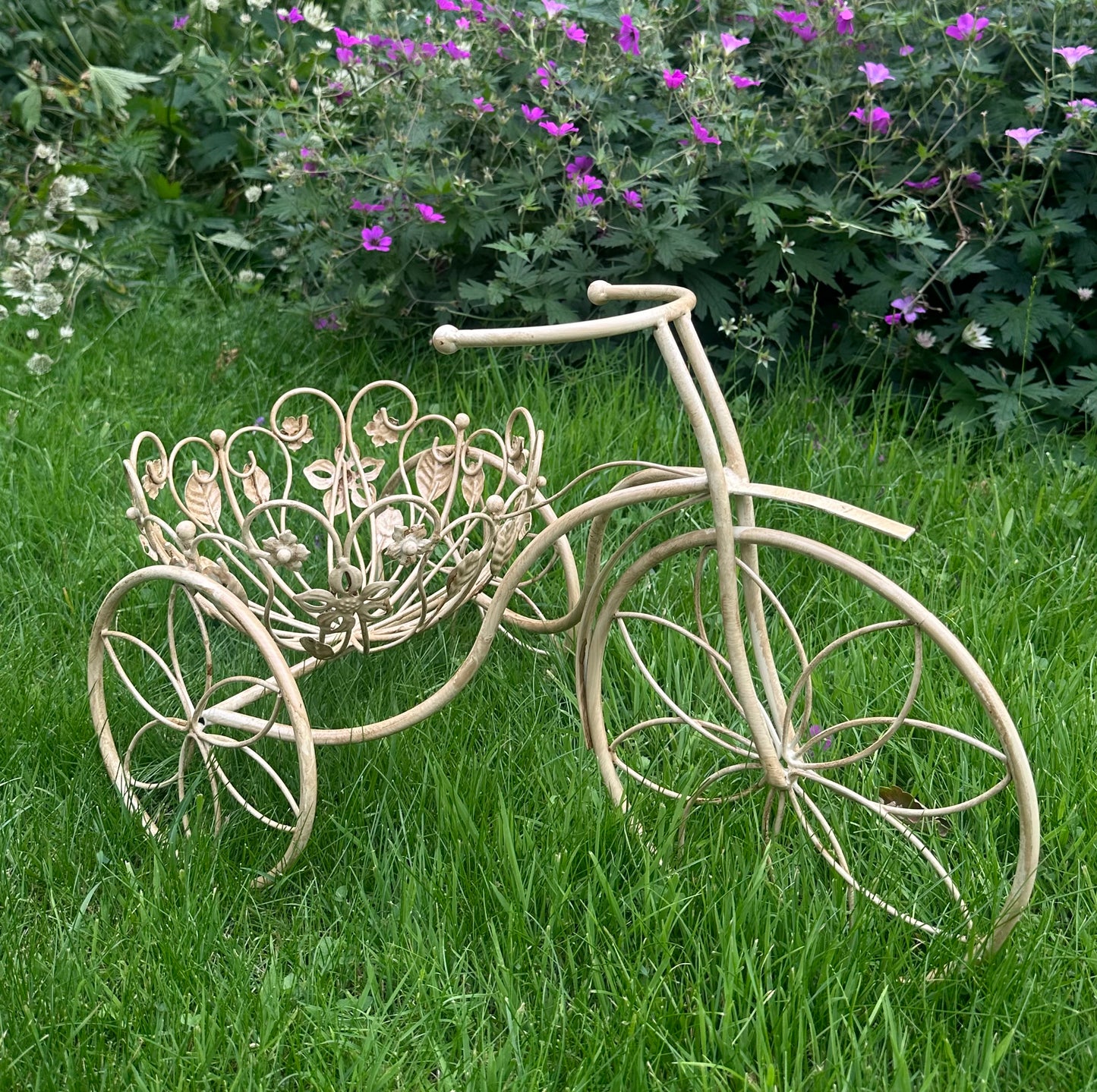 Bicycle Style Yellow Planter with Coir Basket