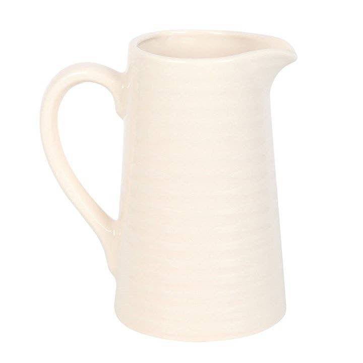 'Hello Sunshine' Cream Ceramic Flower Jug with Sunflower