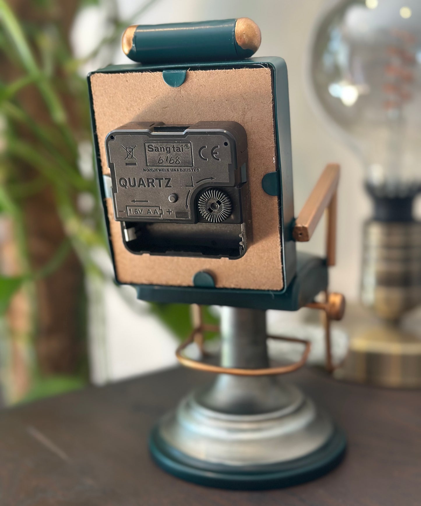 Barber Chair Clock in Green