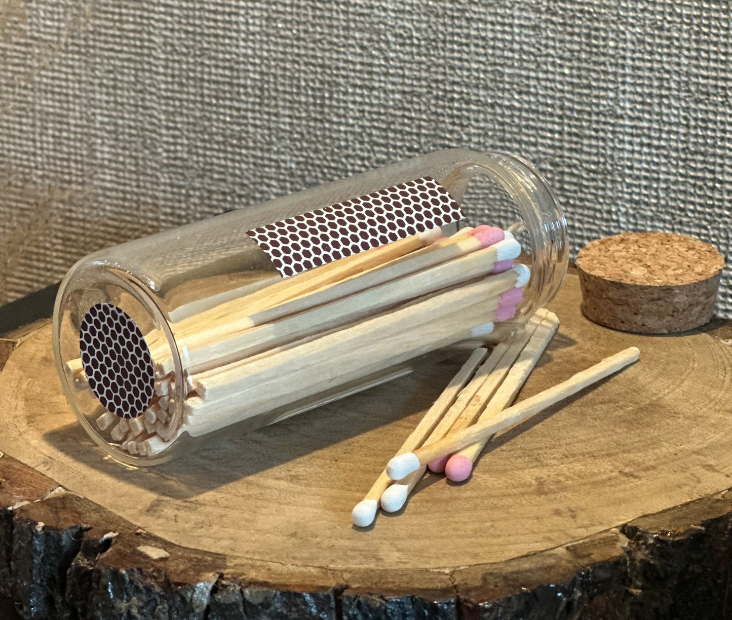 Strike-on-Bottle Pink-Topped Matchsticks