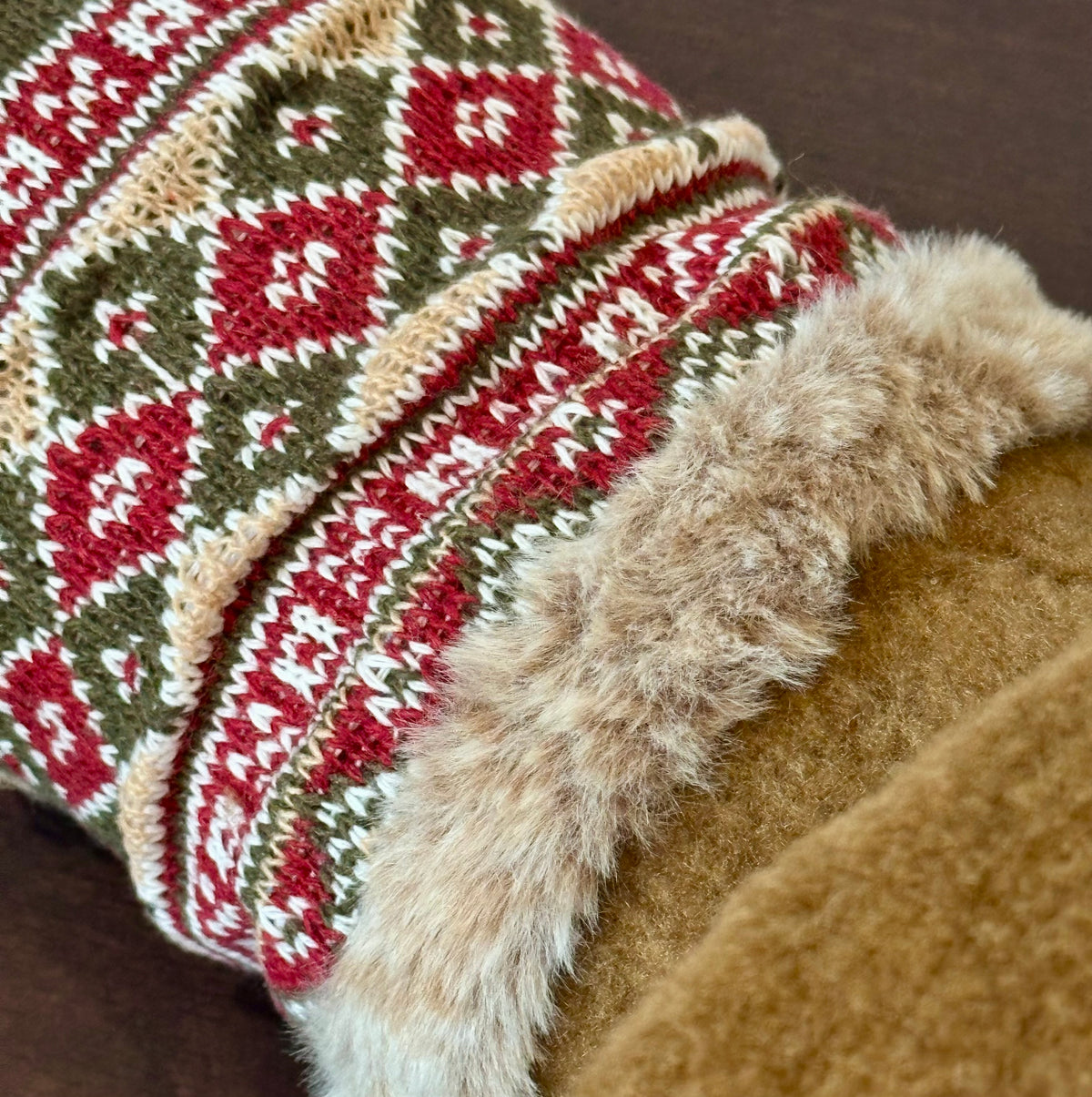 Sausage Dog Doorstop in a Fuzzy Winter Coat