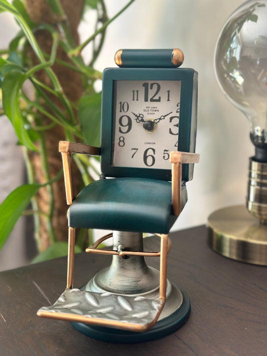 Barber Chair Clock in Green