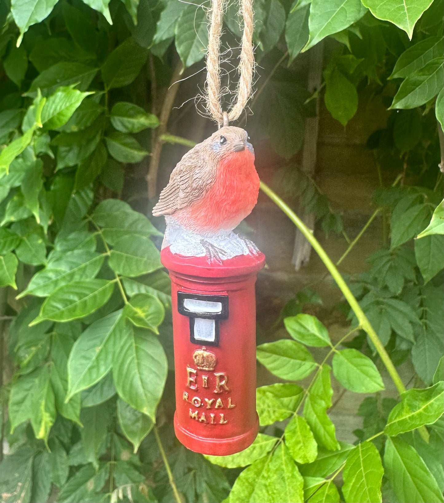 Robin on a Post Box Ornament
