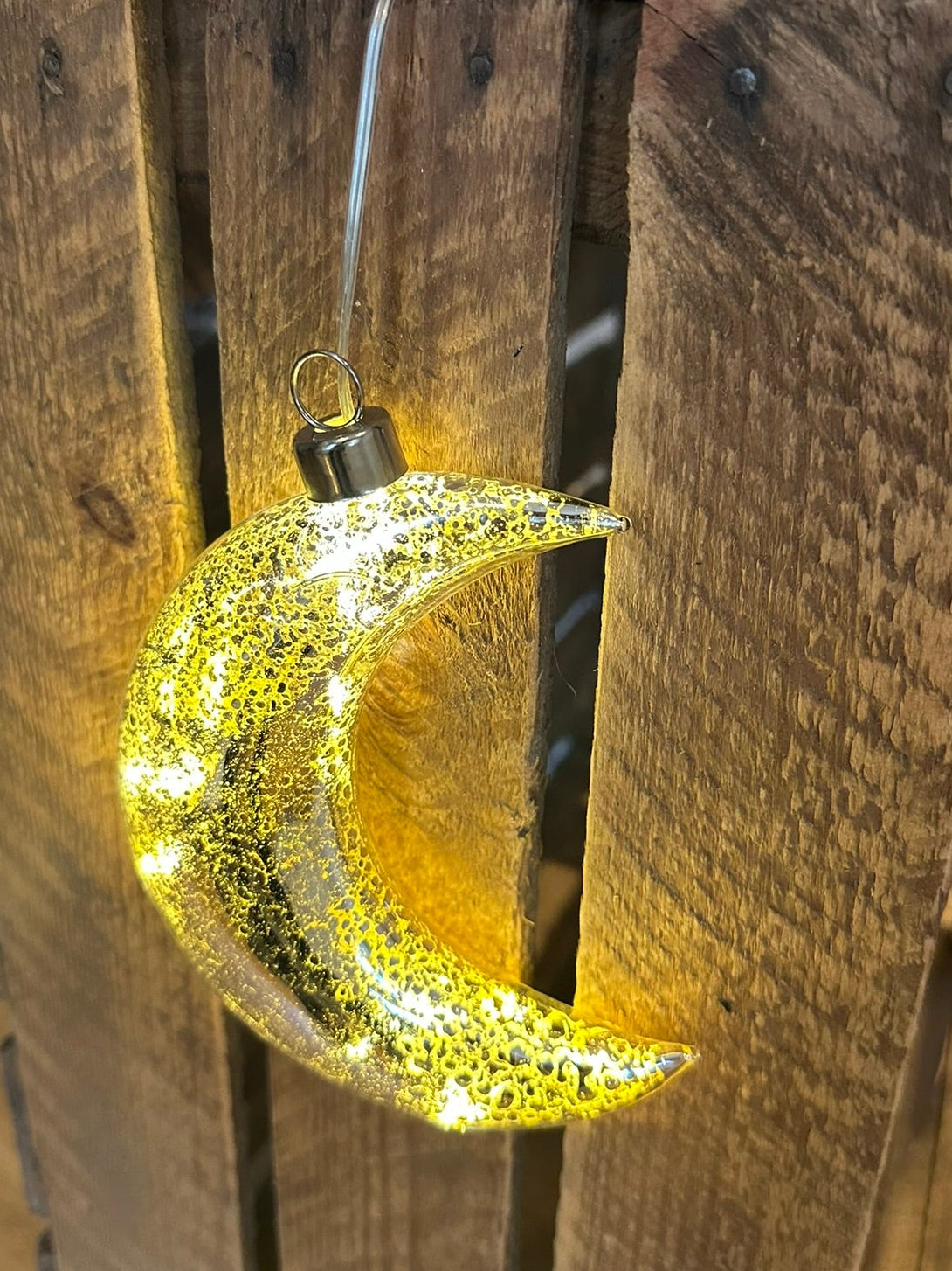 Illuminative Glass Crescent Moon Decoration