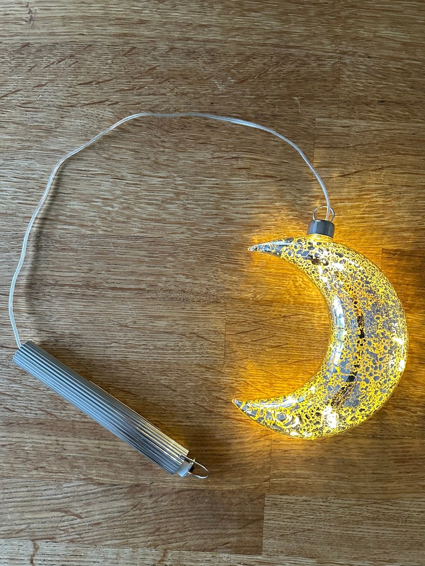 Illuminative Glass Crescent Moon Decoration