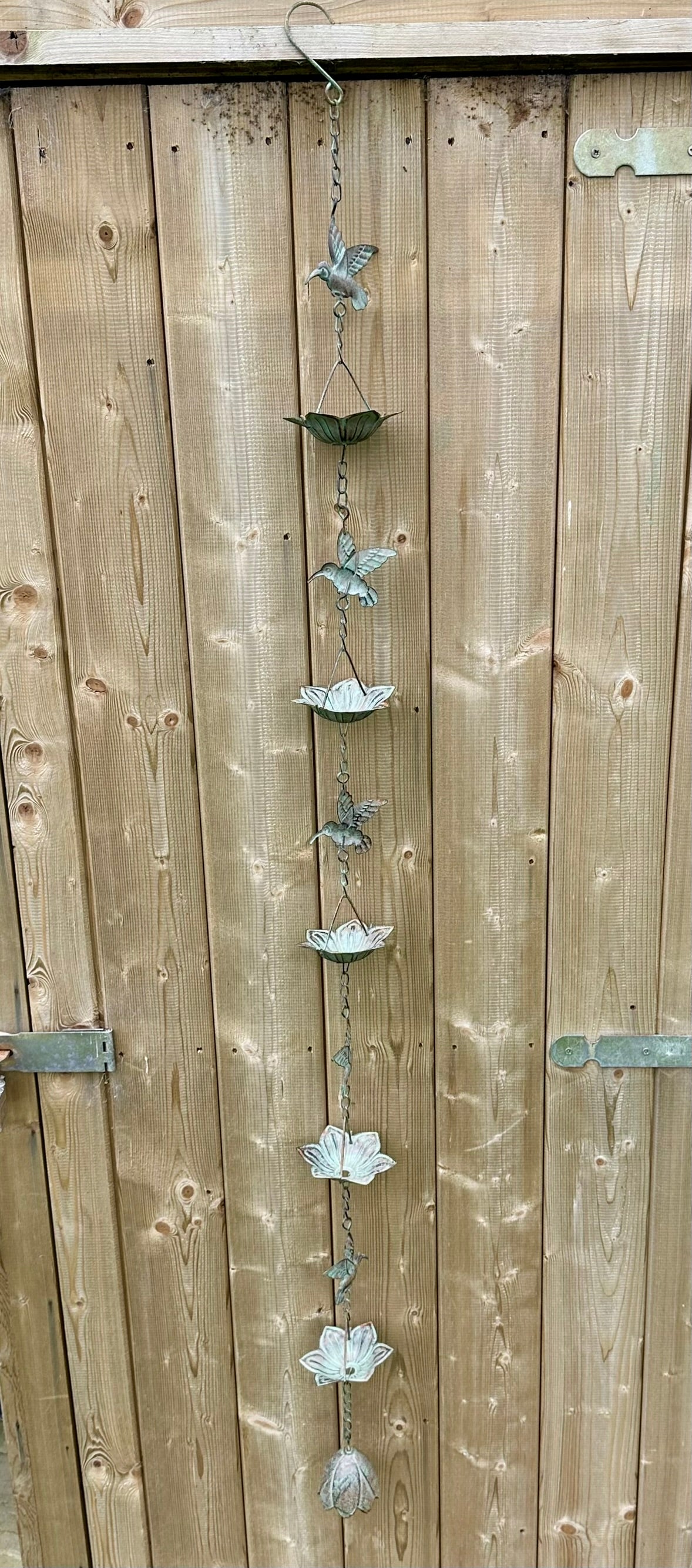 Hummingbird Rain Chain with Windchime