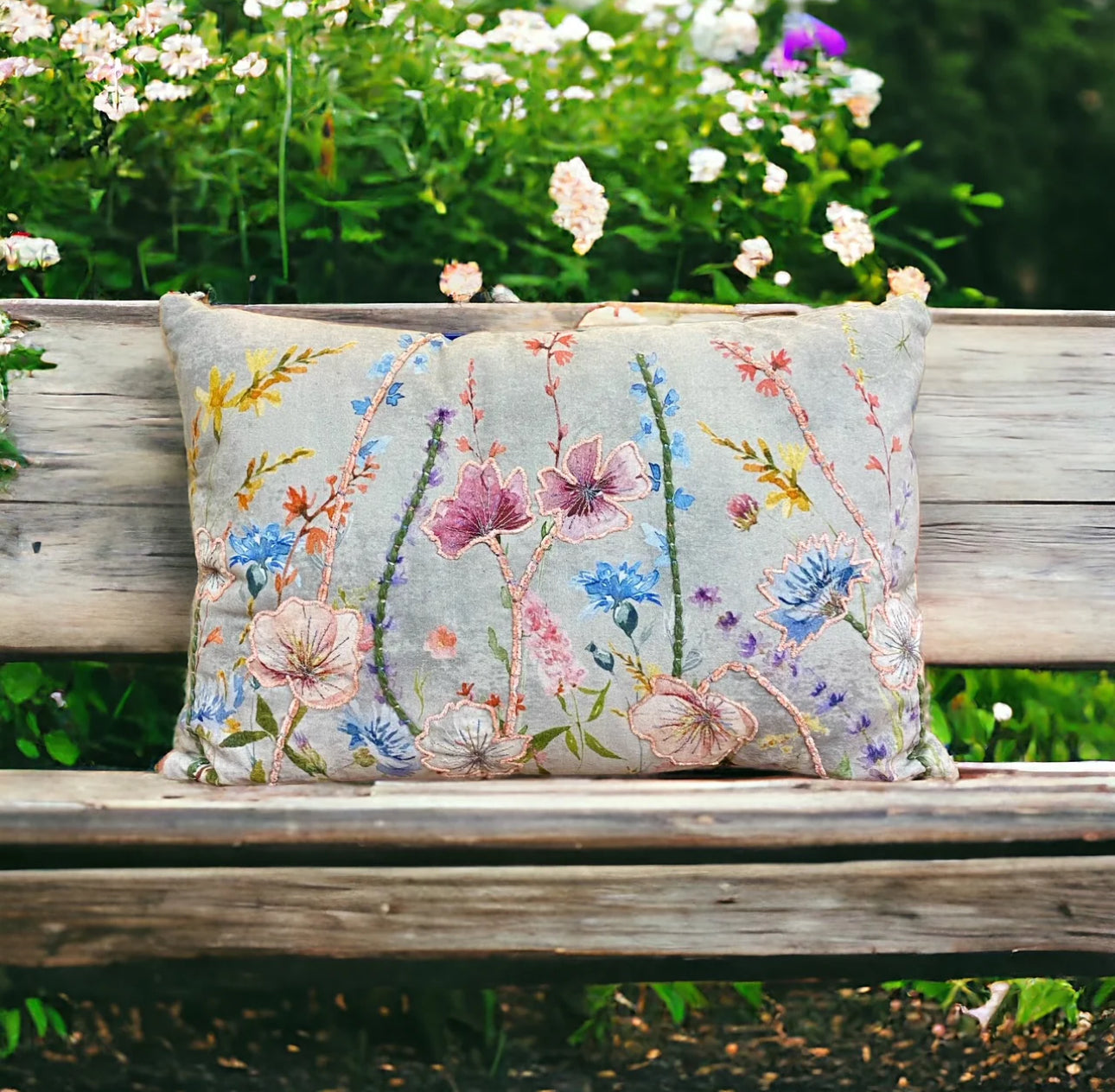a stunning hand embroidered cushion