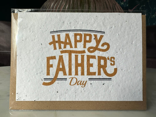 'happy fathers day' in bold orange text