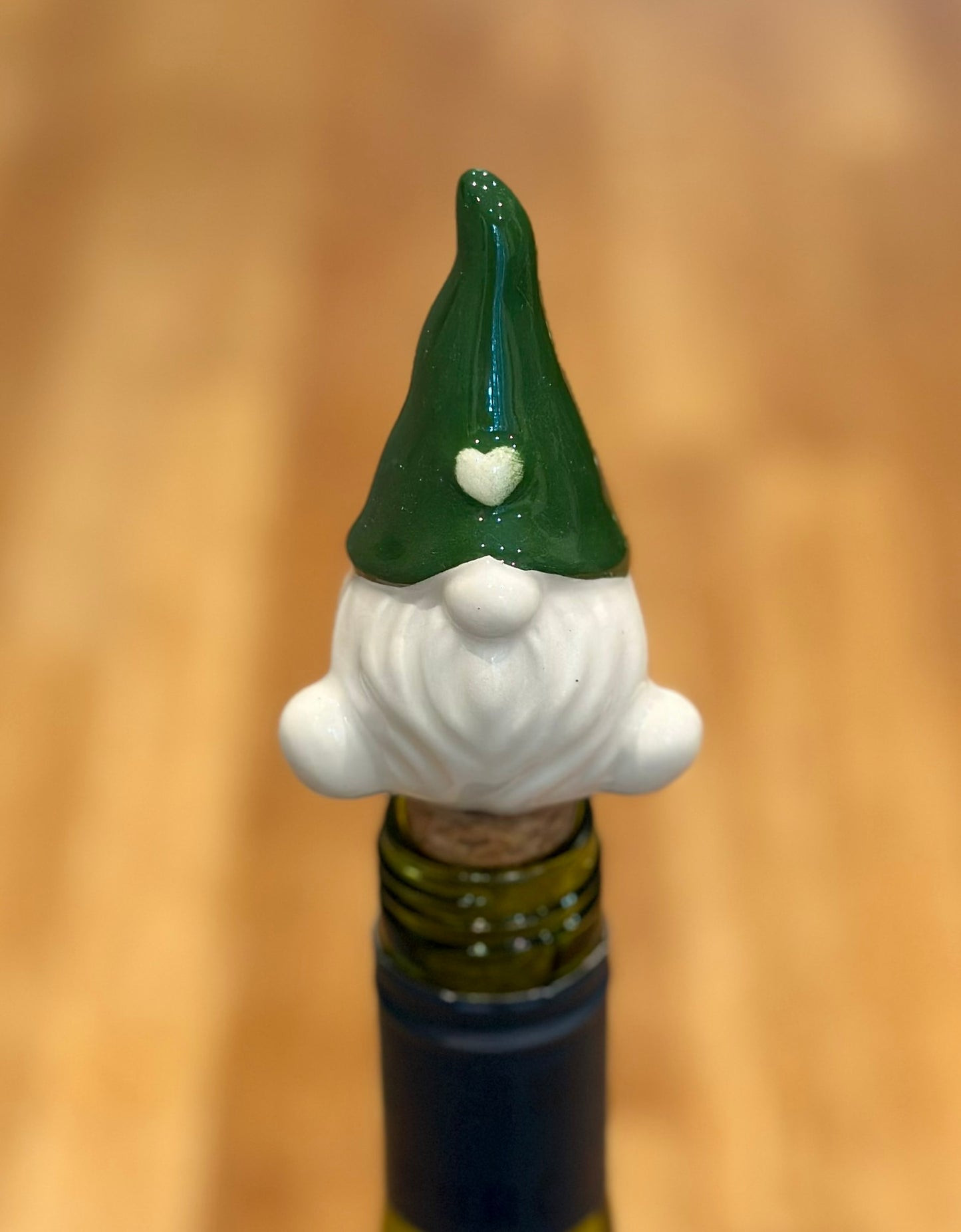 Luxury ceramic and cork Christmas bottle stopper, elegant festive accessory for wine lovers and dining table décor, great holiday gift idea.