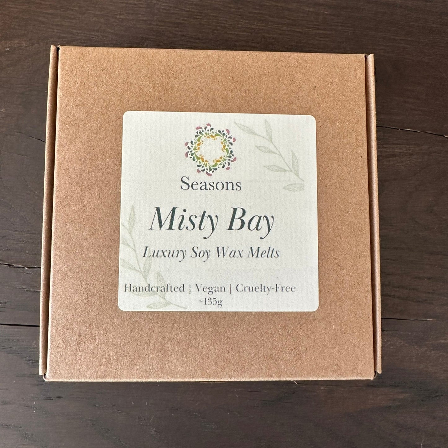 misty bay wax melt packaging
