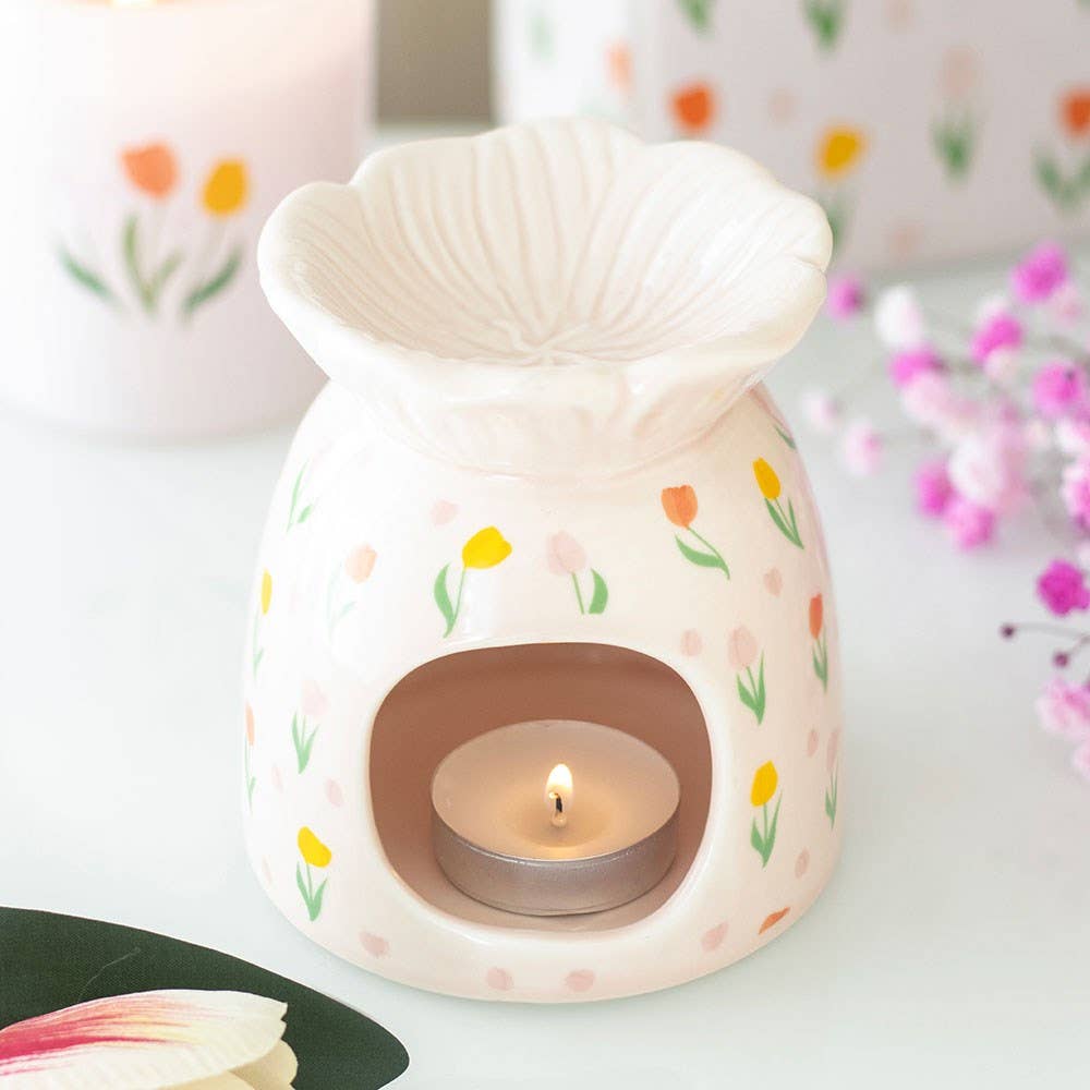 Spring Tulip Print Oil Burner and Wax Warmer