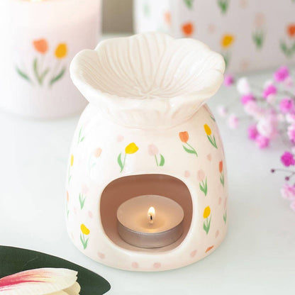 Spring Tulip Print Oil Burner and Wax Warmer