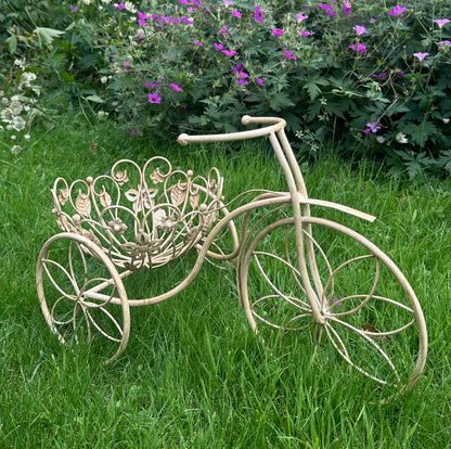 Bicycle Style Yellow Planter with Coir Basket