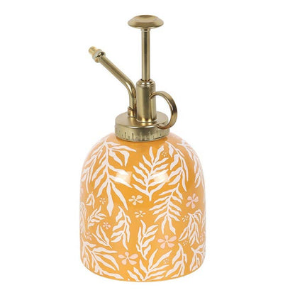 Summer Ochre Leaf Print Ceramic Plant Mister