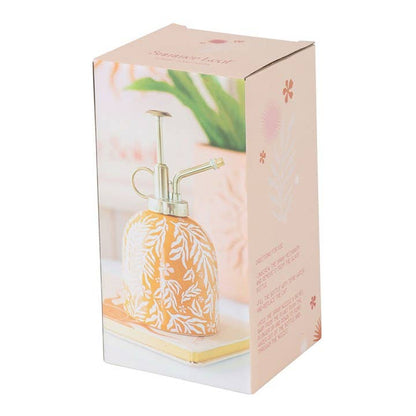 Summer Ochre Leaf Print Ceramic Plant Mister