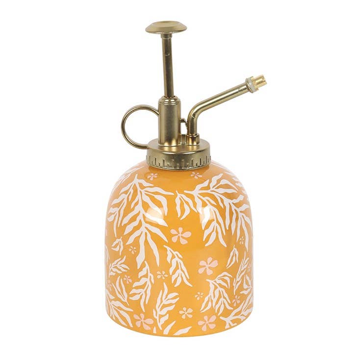 Summer Ochre Leaf Print Ceramic Plant Mister