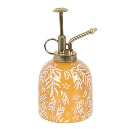 Summer Ochre Leaf Print Ceramic Plant Mister