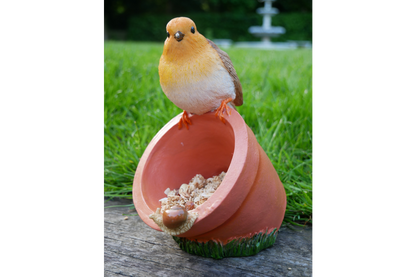 Robin Garden Pot Birdfeeder / Decoration