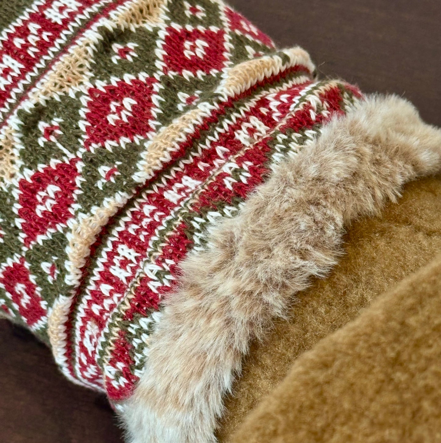 Sausage Dog Doorstop in a Fuzzy Winter Coat