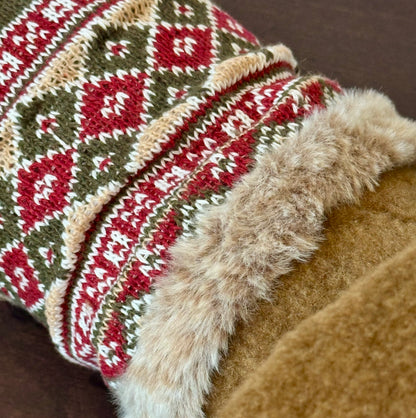 Sausage Dog Doorstop in a Fuzzy Winter Coat