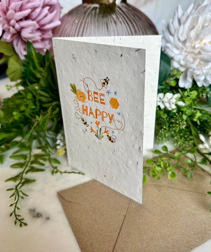 'Bee Happy' Wildflower Card | Plant Me!