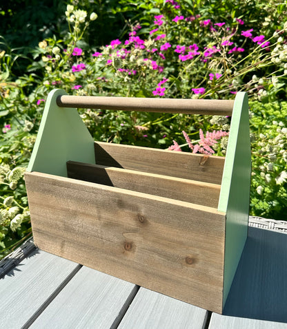 Wooden Bird Caddy with Divider and Handle