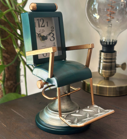 Barber Chair Clock in Green