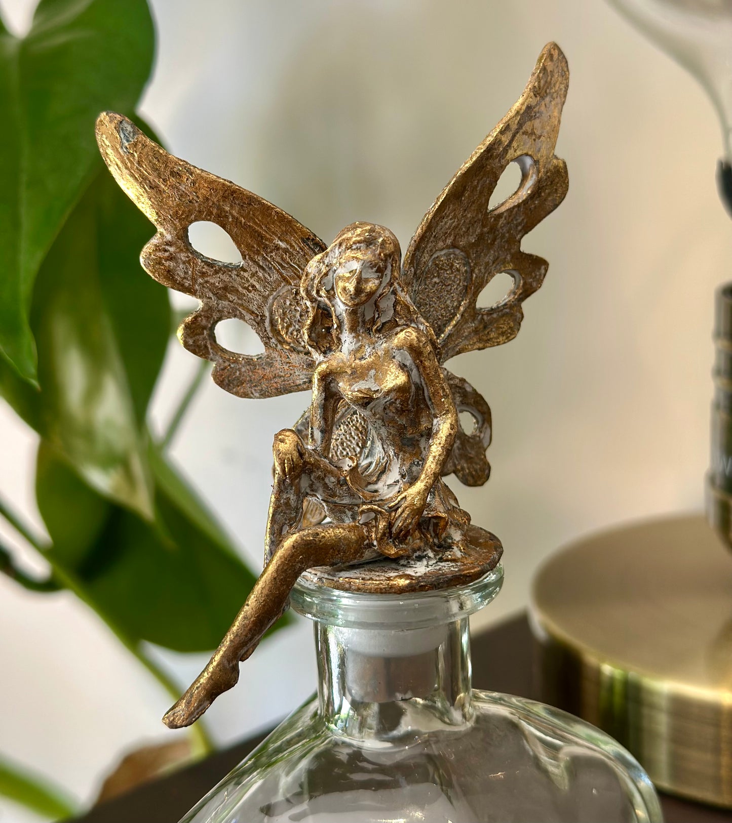 Golden Fairy Glass Jar
