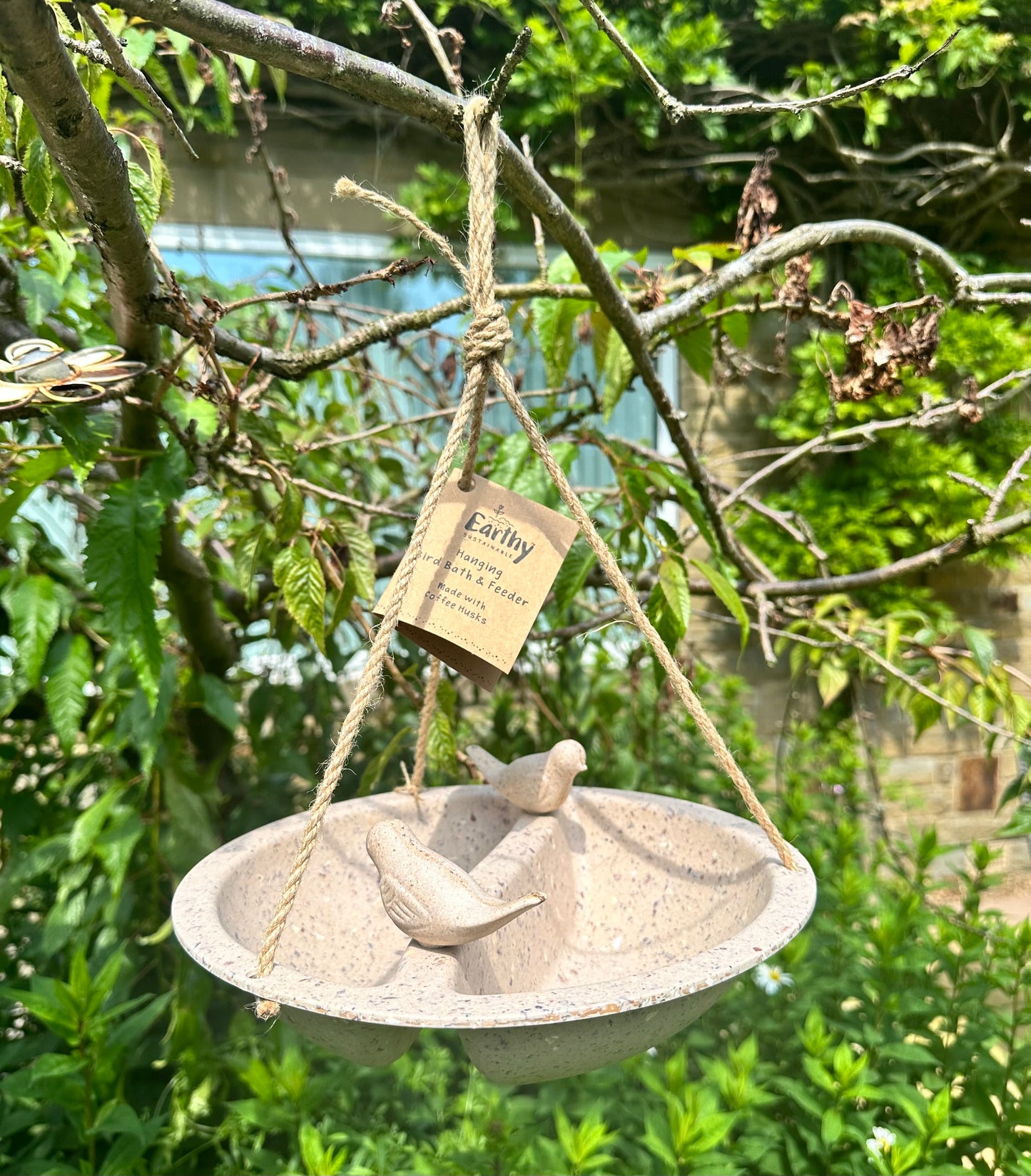 Recycled Hanging Bird Bath & Feeder