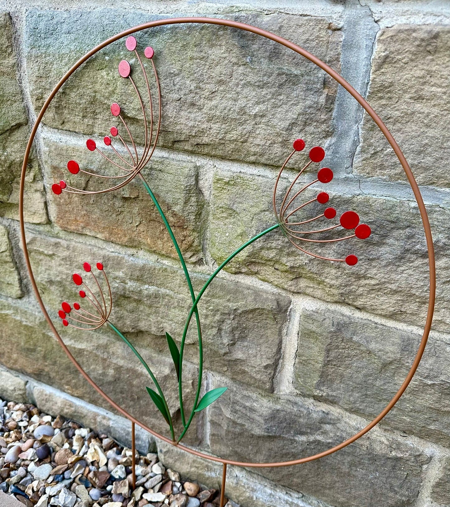 Round Floral Garden Stake