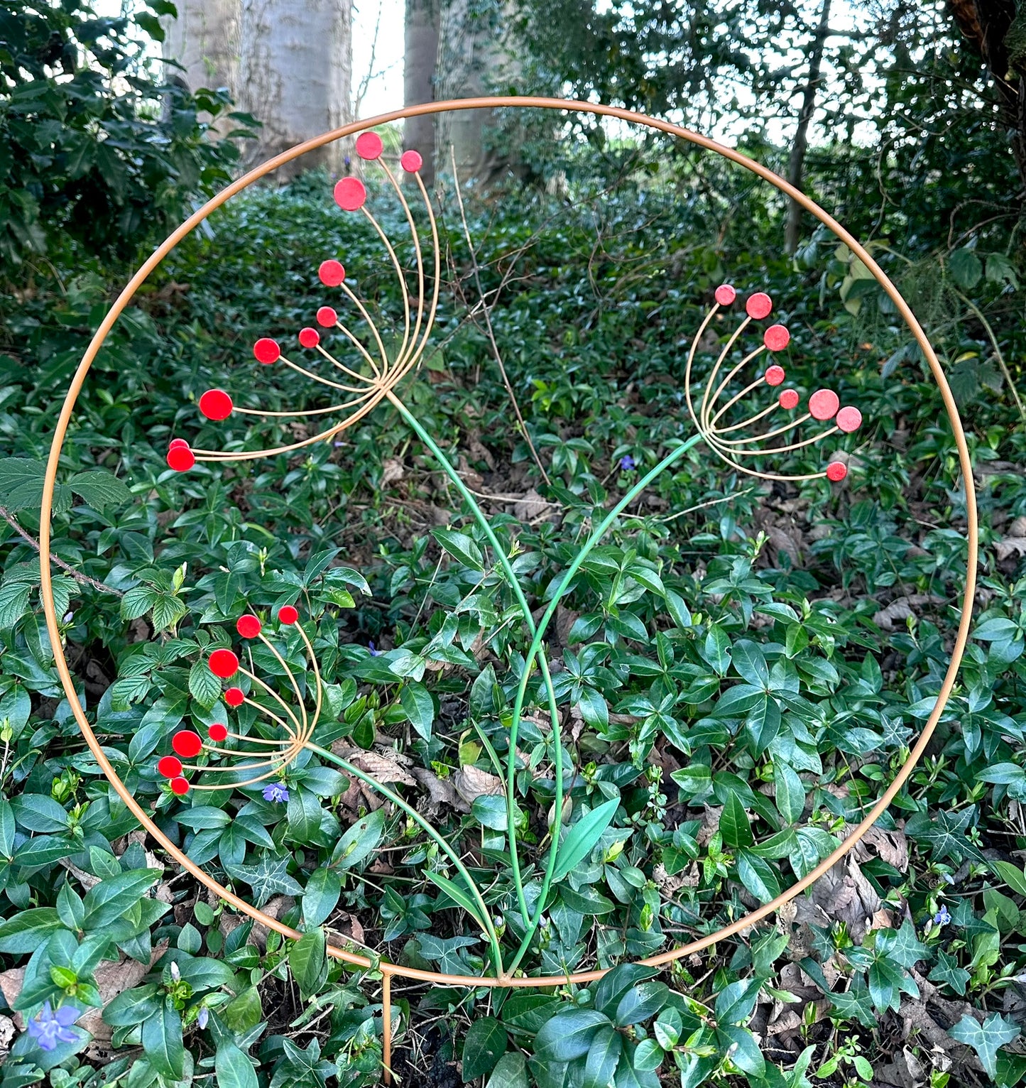 Round Floral Garden Stake