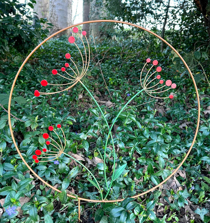 Round Floral Garden Stake
