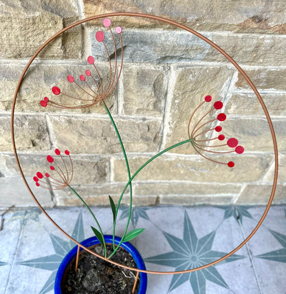 Round Floral Garden Stake