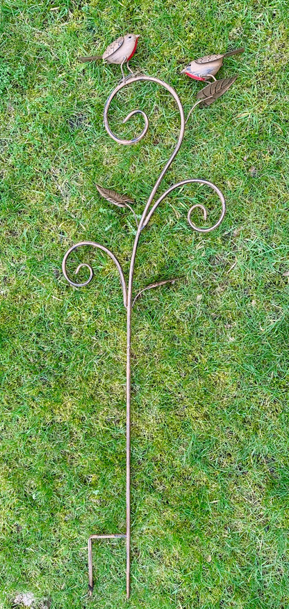 Double Robin Swirl Style Garden Stake