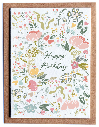 Floral Happy Birthday Wildflower Card | Plant Me!