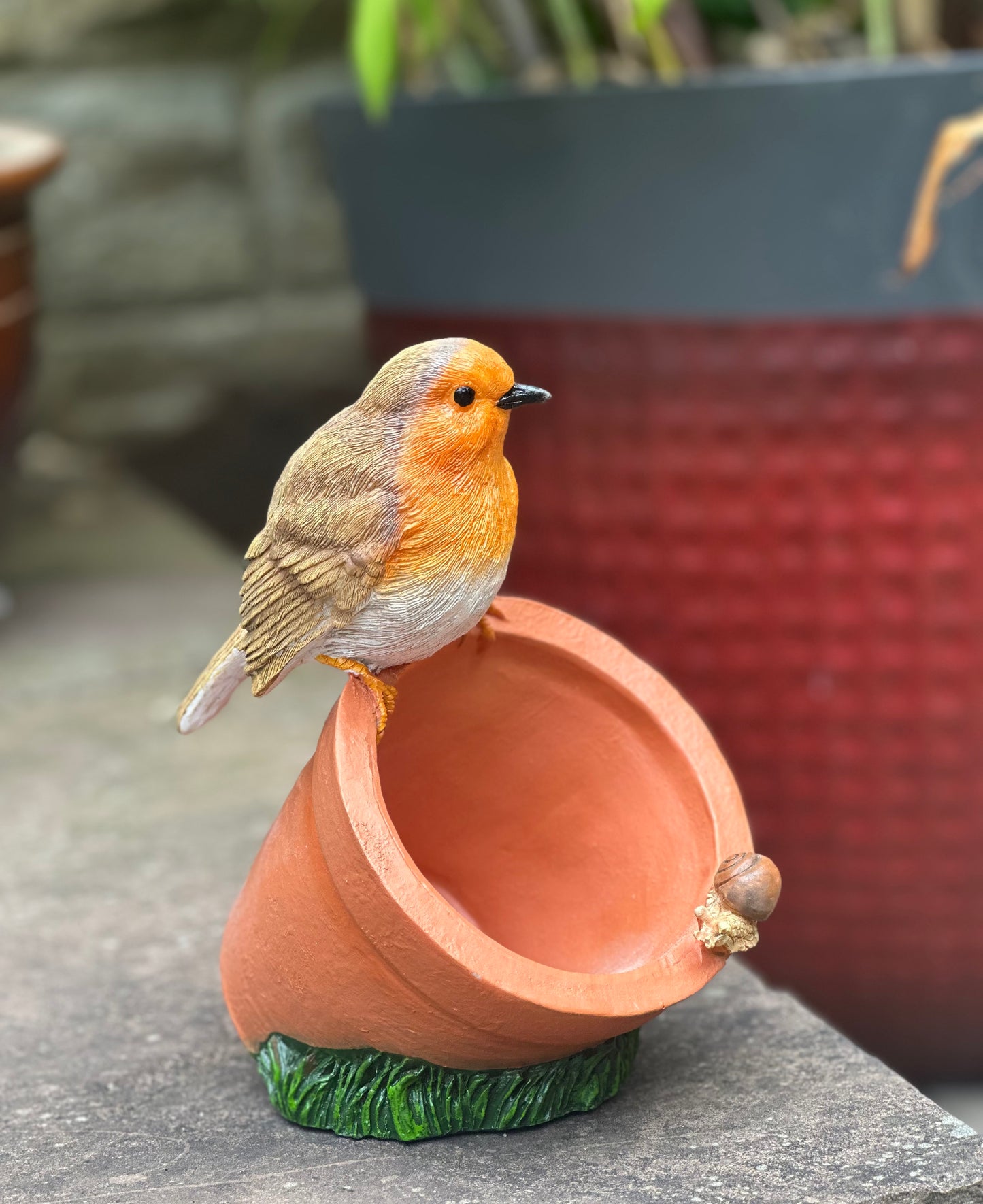Robin Garden Pot Birdfeeder/Decoration