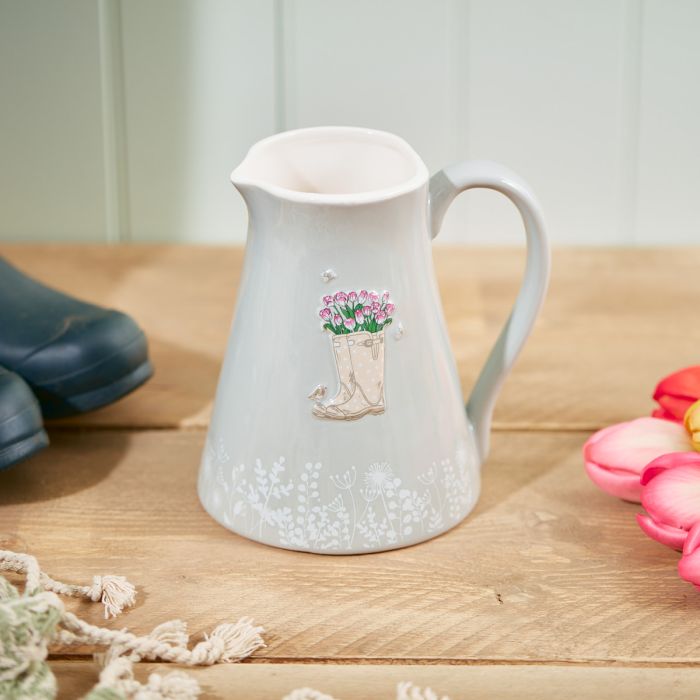 Floral Welly Boots Jug