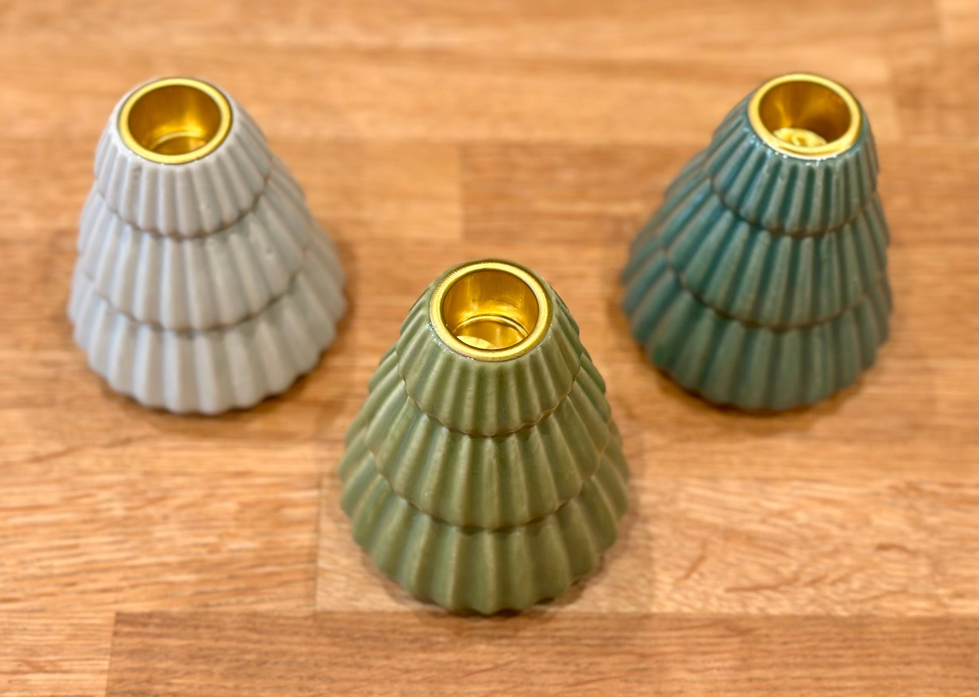 Luxury porcelain tree candle holder made from ribbed ceramic, beautiful holiday home décor and thoughtful Christmas gift or decoration