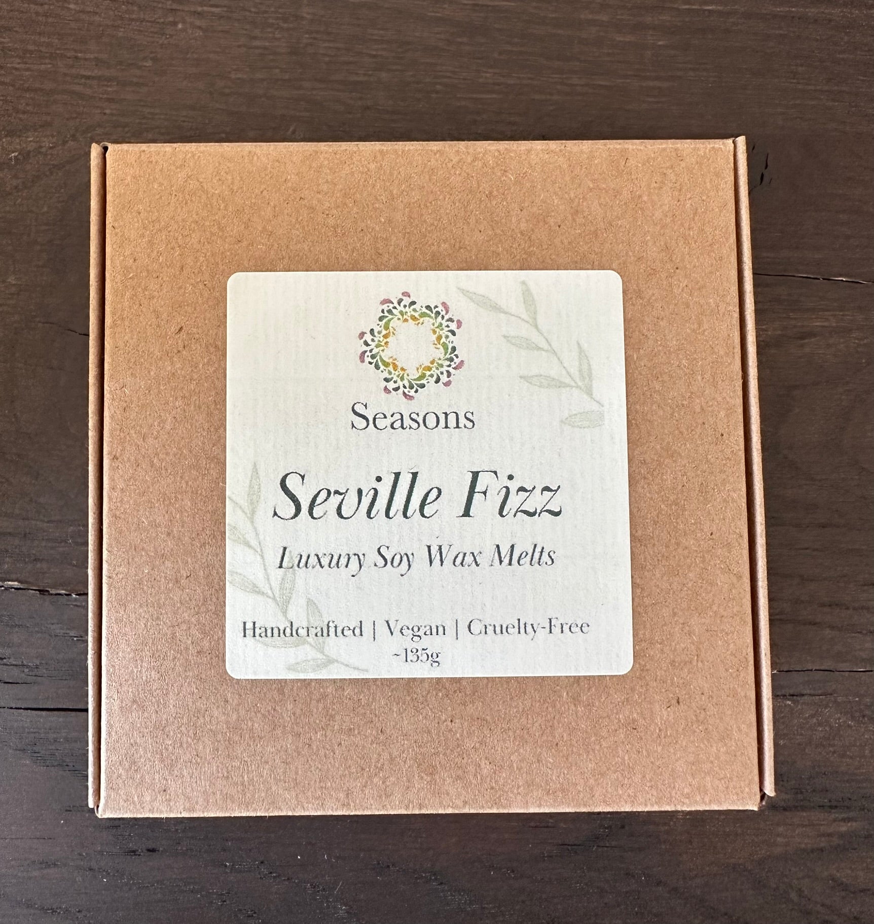 seville fizz wax melts boxed packaging. 