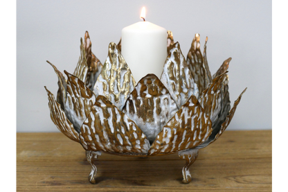 Gold Leaf Candle Centre Piece